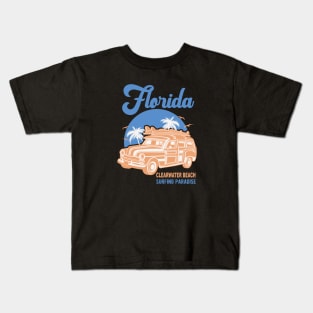 Florida Clearwater Beach Surfing Paradise Kids T-Shirt